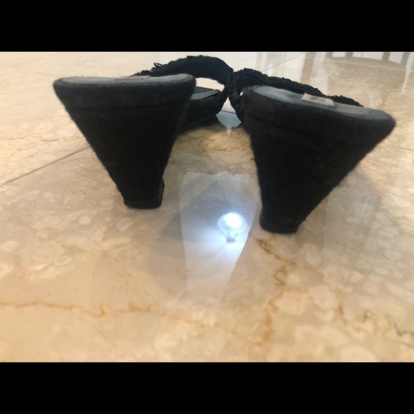 Prada Black Wedge Sandel SZ 8 - Picture 7 of 7